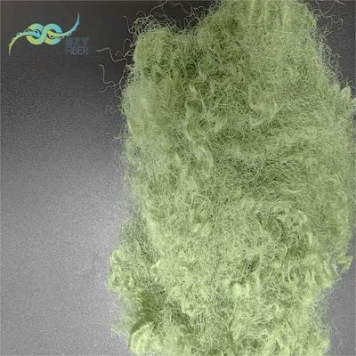 Un bon prix. Fibre de base en polyester recyclé conjugué creux vert en silicone 15D en ligne