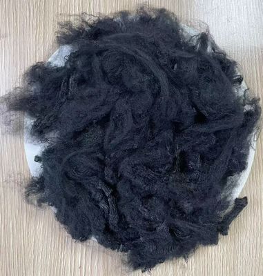 Un bon prix. Polyester vierge en fibres 3D 150 mm Noir pour le filage à la broche en ligne